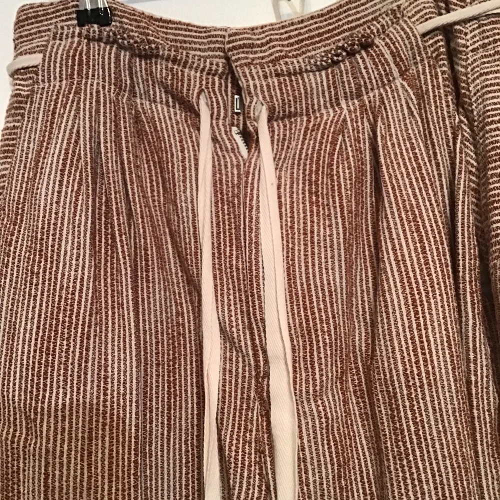 Free People Light at Sunrise High Waisted Vertical Stripped Pant Caraway-Cream - Picture 6 of 7